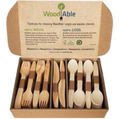 Eco friendly Disposable Wooden Cutlery Set