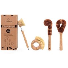 Plastic-free kitchen brush set